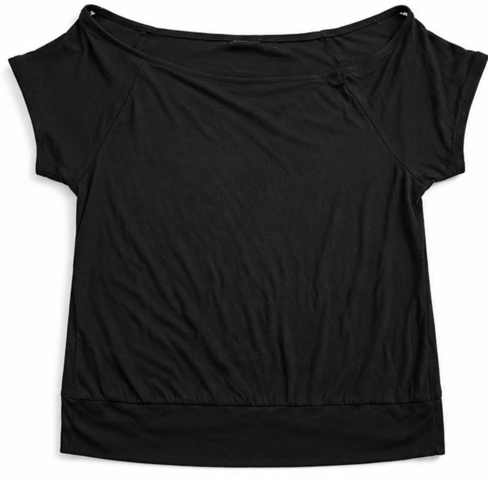 Torrid Womens Size 2 Black Wide Neck Dolman Sleeve Banded Hem Top NWT